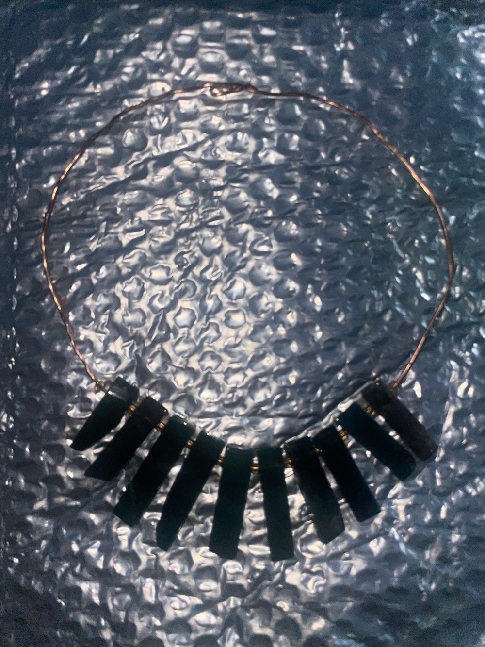 Handmade Green Stone Fringe Choker Necklace